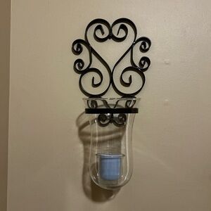 Metal wall candle sconce
